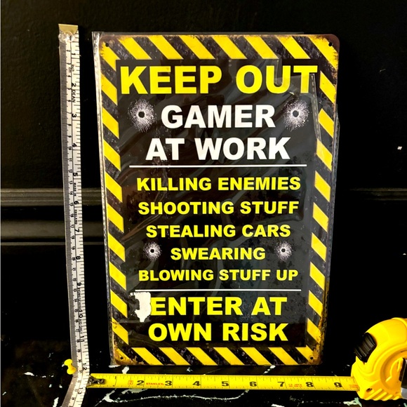 🌅3/$20 Retro Metal Sign - 8” x 12” Tin Sign - Vintage Look - Video Gamer - Picture 1 of 3